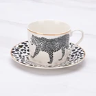 New Bone China Coffee Cup And Saucer Golden