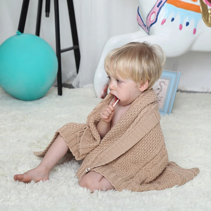 sản phẩm ld 100 cottonbaby crochet đan trẻ em cáp đan chăn quấn quấn-58