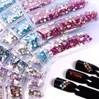 3d Nail Arts New Decorations Perfect Cutting Surface Mix Size Coloyrful Crystal Glass Round 3D Nail Arts Rhinestones