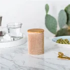 Home kitchenware vintage cylinder coffee bean tea sugar kitchen jars ceramic canister with lid