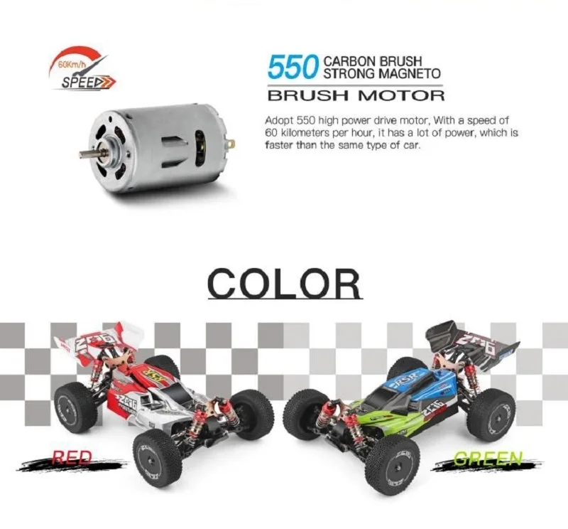 New Arrival 4Wd Alloy 60Km/H High Speed Rc Buggy Electric Car Metal Car 1:14 Wltoys Upgrade Metal l 144001 (10)