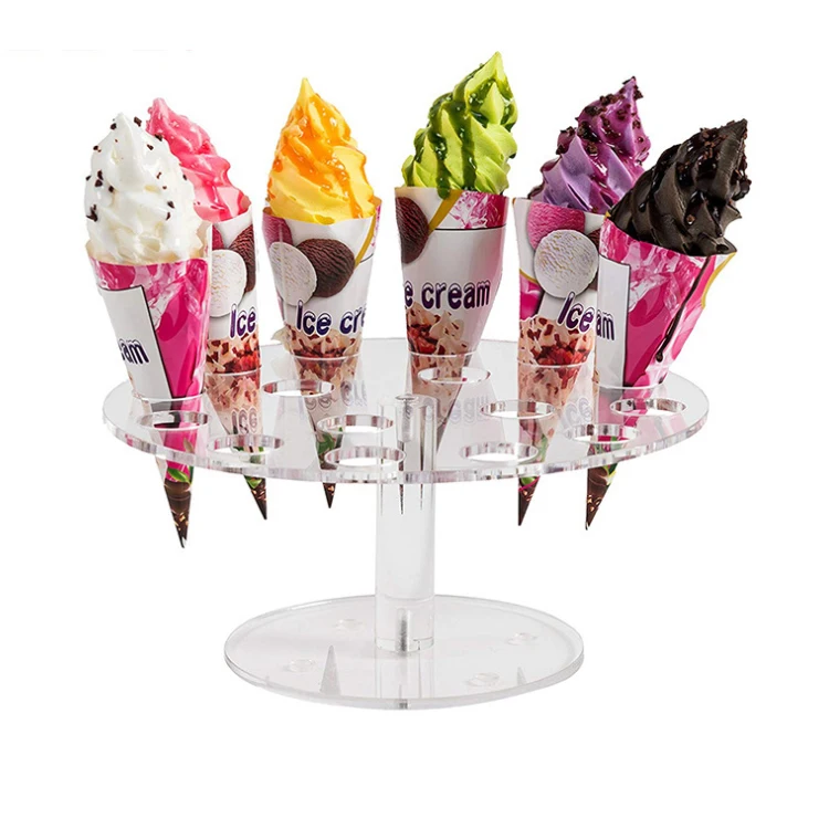 Acrylic Clear Ice Cream Cone Acrylic Popsicle Display Stands