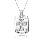 Fashion Gift Fashion Cheap Cross Recess 925 Sterling Silver Necklace Pendant Custom Gift Jewelry