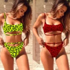 2020 Hot Sale Women Swimsuit Push Up High Waist Swimwear Sexy Multicolor Leopard Bikini