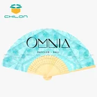 Hand Fan Bamboo Folding Hand Fan Customized Fabric Hand Fan Manual Hand Fan Bamboo Folding Fan