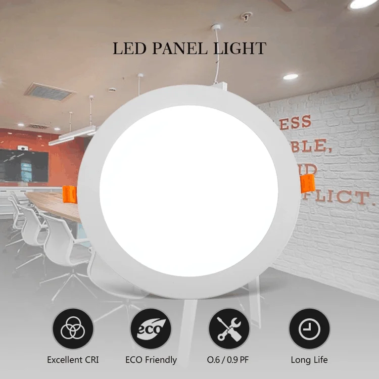 Modern Round Recessed Led Panel Light No Flickering Ultra Slim Ceiling Downlight 3w 4w 6w 9w 12w 15w 18w 24w led lights