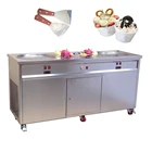 Large thailand style roll fried roll fry ice cream machine with flat table