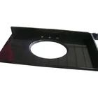 Slab I shape table polish stone kitchen tops granite black countertop