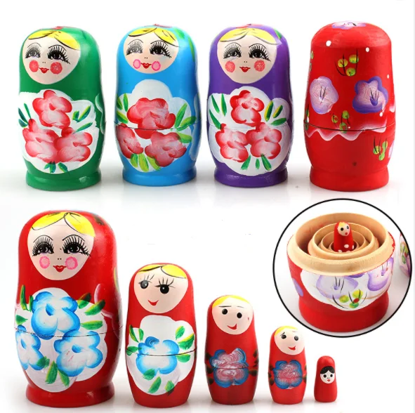 Home decor low cost travel souvenirs wood crafts russian wooden nesting dolls