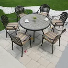 cast aluminum powder coated table and chair outdoor furniture set used for Villa yard or courtyard