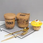 Customized food packaging for paper soup cup PE coated paper soup bowl kraft lunch box