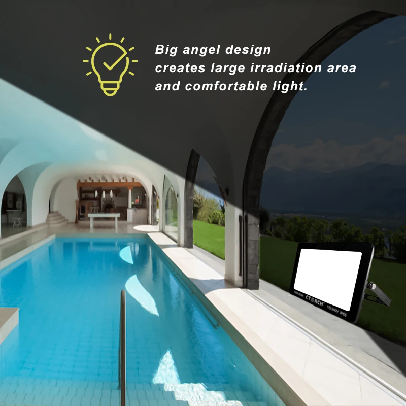 CTORCH Glass+Die-casting AL Outdoor 150 Watt 150W Led Flood Light