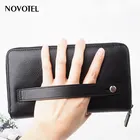 Fashion travel long wallet, genuine leather wallet clutch bag, New design fashion travel passport document leather wallet