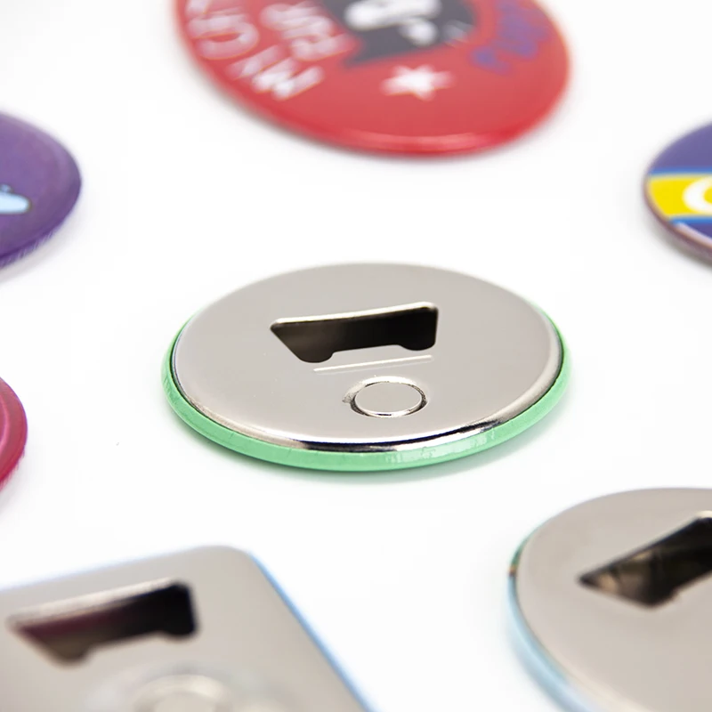 Wholesale High Quality DIY Bottle Opener Button with Magnet Magnetic Button Opener Oval 45x65mm
