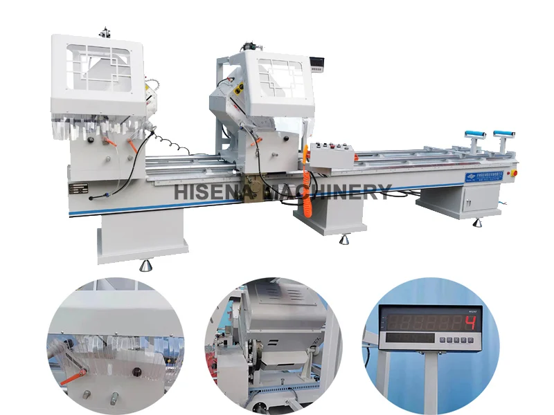 Aluminum window doors ,Double head Mitre Saw cutting machine for aluminum window fabrication