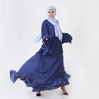 2019 new stitching solid color fashion Muslim loose women dress dubai abaya