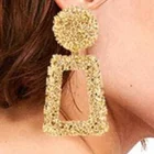 Wholesale hotsale round exaggerated geometric hoop earrings frosted trapezoid drop hoop earring