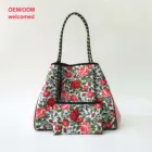 2019 fashion wholesale custom ladies shoulder design flower perforated neoprene beach women bags