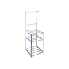 Multi-function round tube heavy duty display rack stand silver metal storage shelf for customized