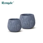 Hand carved finishing grey color cheap concrete small flower pots