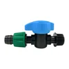 DN17 Plastic Drip Irrigation Tape Mini Valve Black body with blue handle for Drip Irrigation system 16mm