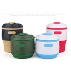 Wholesale Custom Portable Reusable Folding Silicone Collapsible Drinking Coffee Cup With Lid