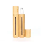 China Factory Mini Glass Roller Lid Bamboo Bottles Perfume, Printing Bamboo Roll On Bottles
