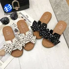 Casual Slippers Summer Wave Point Fashion Bohemia Sweet Bow Point Sandals Flat Roman Casual Slippers