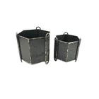 Pots Planter Small Round Iron Gray Flower Pots Planter Metal Small Bucket
