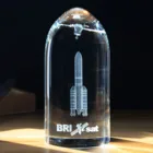 K9 Crystal Glass Cylinder With 3D Image Laser Etched Gift For Anniversary Company