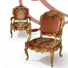 Luxury Fabric Sofa Customised Luxury Carved Solid Wood Fabric Sofa For Living Room