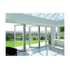 temporary soundproof metal sliding folding door hardware transparent accordion bifold door