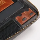 zippered genuine leather power bank wallet with wireless charging men's real leather wallet long