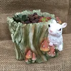Plants Shed Garden Storage Gardening Tool Kit Set Flowers And Plants Garden Rabbit Resin Flowerpot