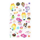 Custom low MOQ Silking Screen Printing Soft kids cute cartoon foam puffy stickers