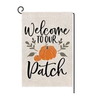 100% polyester fall small outdoor decorative sublimation blank stands cheap custom christmas halloween garden flags