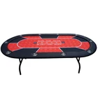 10 Person 84 inch customize red and black gambling poker table