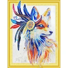 Wholesale Factory Special Shaped Diamond Painting Cross Stitch Feathered Fox Photo Printing Wall Art Decor