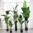 Wholesale Simulation Potted Artificial Plant Traveler Banana Artificial Canna Green Plant For Home Decoration