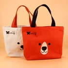 canvas tote bag in shopping bags custom logo printing with cartoon pattern cotton canvas shopping bag