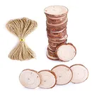 Wanuocraft Custom DIY Kid Craft Wooden Cutting Pieces Unfinished Natural Round Wood Pine Tree Slices