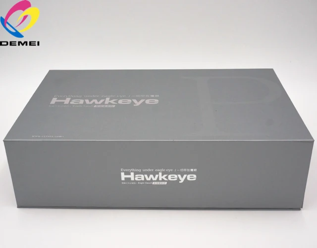 silver cardboard magnetic gift box magnetic electronic packaging