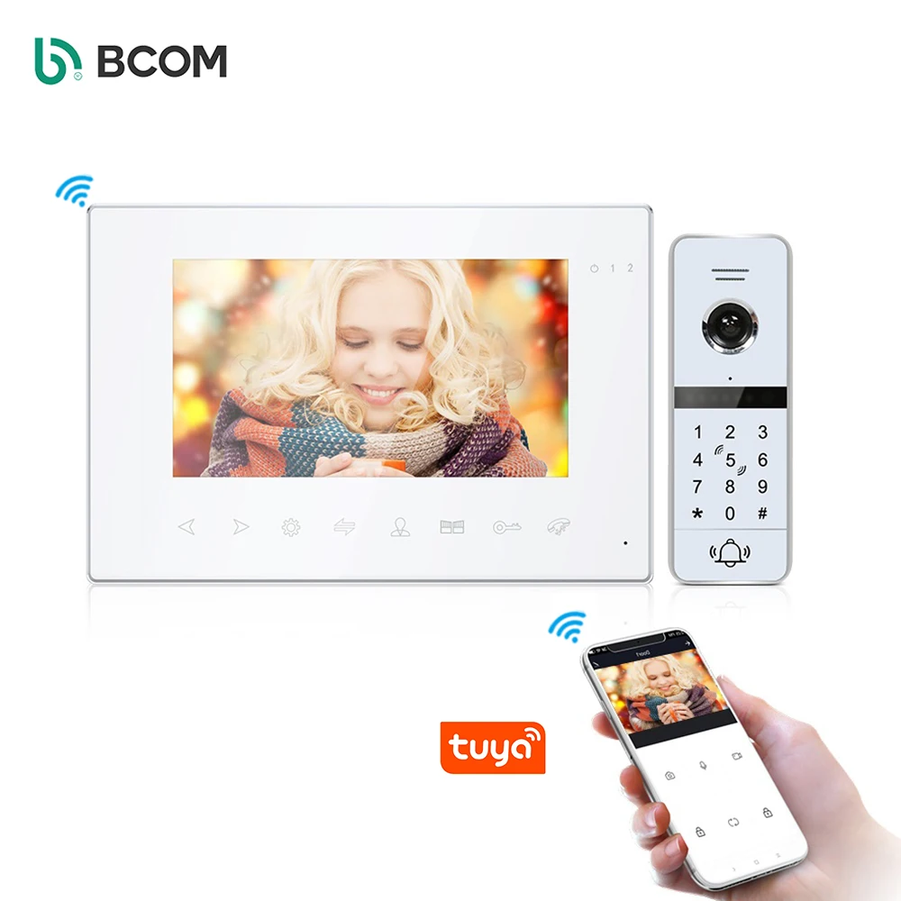Smart ring video doorbell Tuya wifi IP intercom system support iOS and Android unlock/monitor/intercom