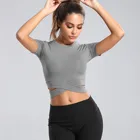 Custom Women Woman Fitness Custom Fitness Tight Girls Gym Dri Yoga Fit Women Sport Crop Tops T-shirts
