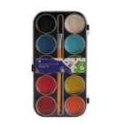 10 colors semi dry artist palette water color paint with brush jumbo size 5cm