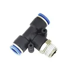 PT Series Male Thread Pneumatic Pipe Connector Air Tee Fitting One Touch Fitting