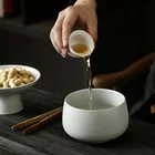 Ceremony Imitation Pottery Pottery Bowl With Glaze Handmade Glaze Matcha Cup For Tea Ceremony