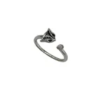 Tanishq 925 sterling silver jewellery ring fox jewellery black enamel ring unisex
