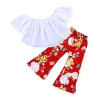 2020 summer girls suit short sleeve clothes printed pants