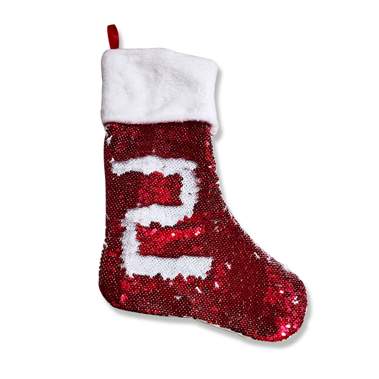 sublimate printing blank sequin christmas socks christmas gift